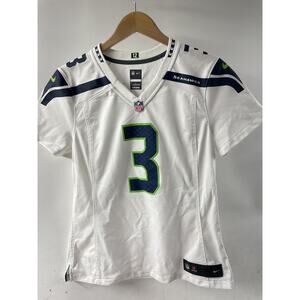 NFL Nike Seattle Seahawks Football Jersey White 3 Russel WILSON Women's Medium